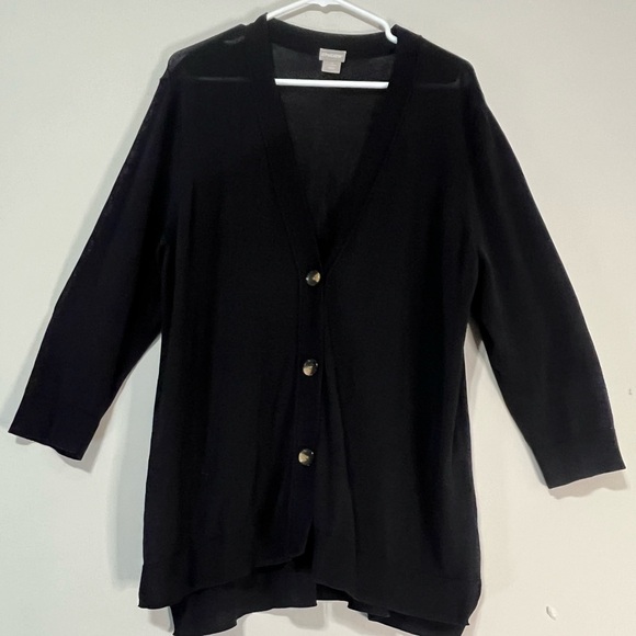 Sweaters - Chicos Summer Romance Cardigan Sweater Womens 3 US CL Black Long Sleeve (D)